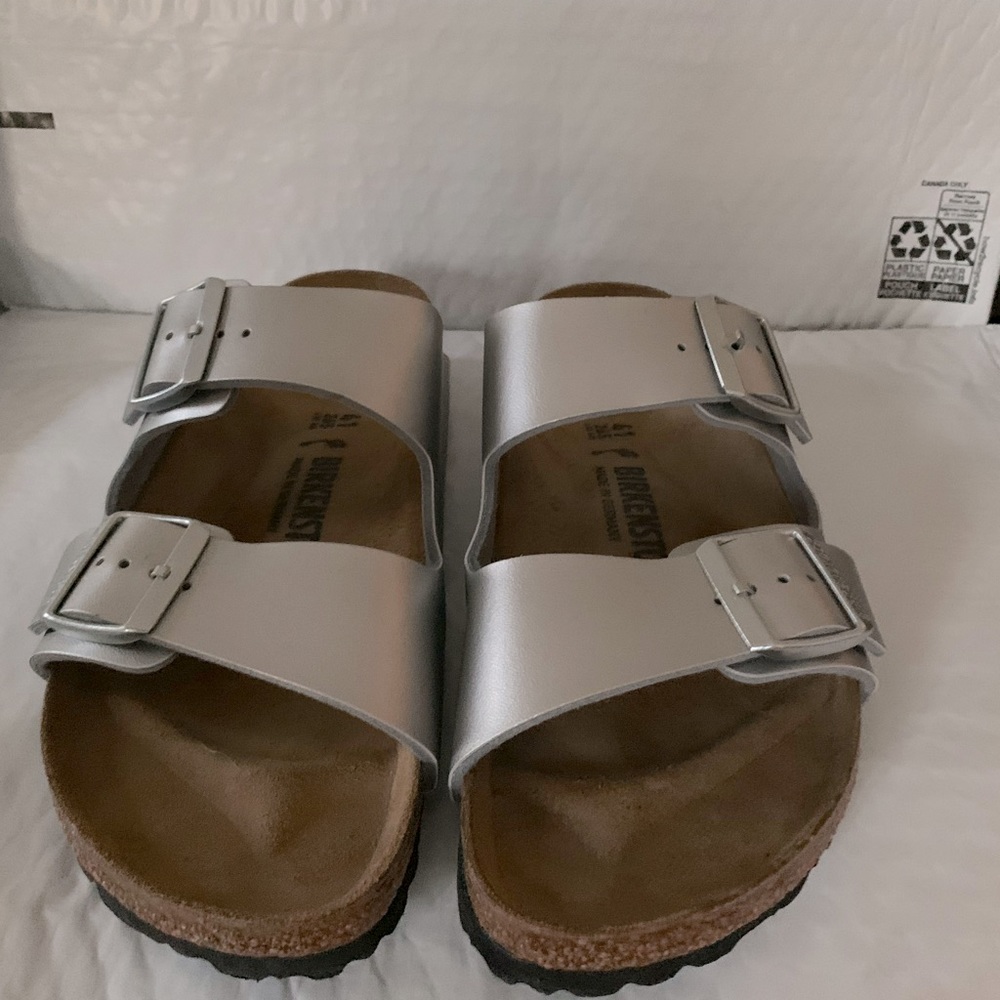 ❌❌ SOLD Silver Birkenstocks